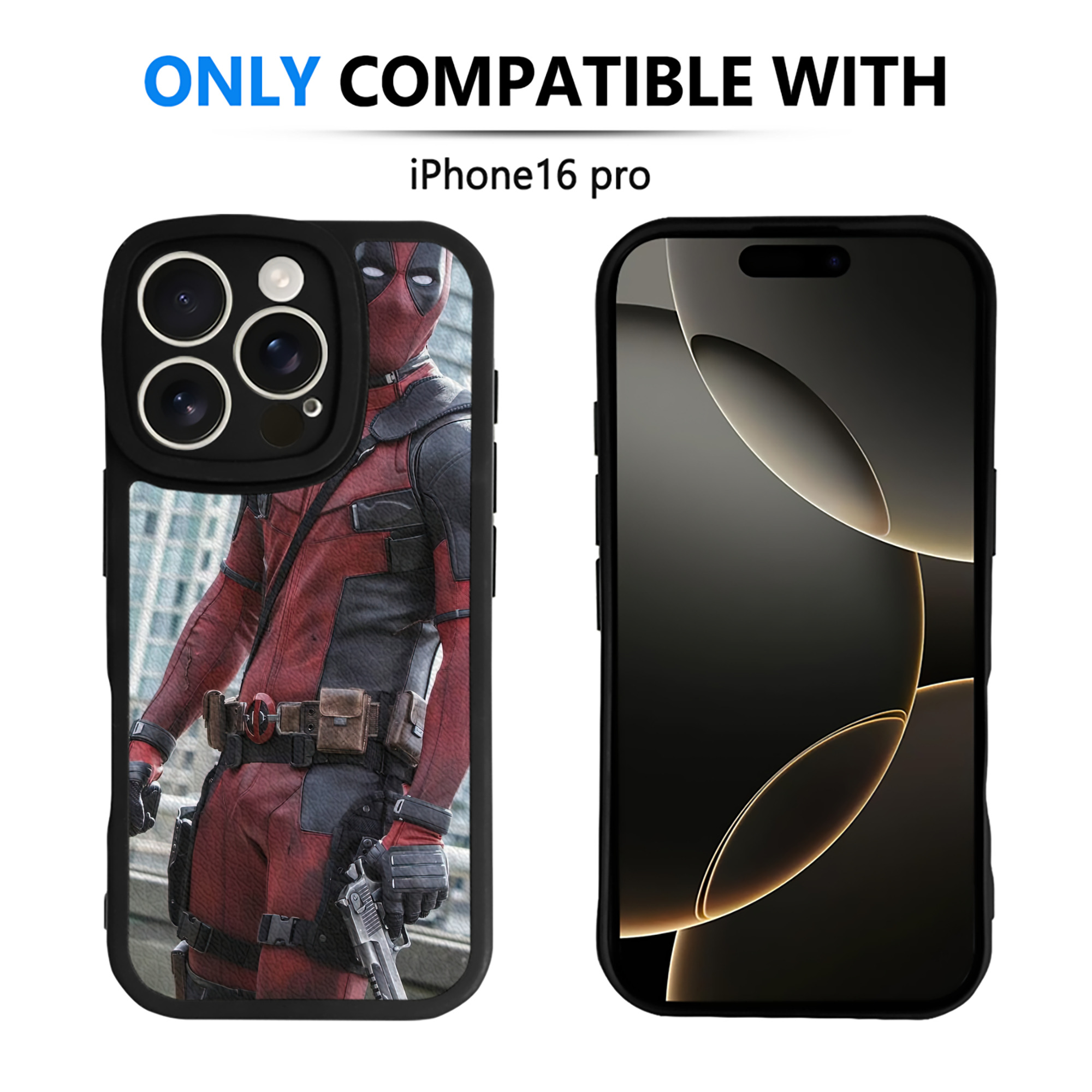 （画像用） Deadpool デッドプール 【iPhone 16シリーズ対応】シリコンスマホケース（レザー調） 材質：シリコン